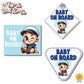 Baby Popeye | Baby on Board | Suction Cup Sign, Magnet OR Vinyl Decal Sticker
