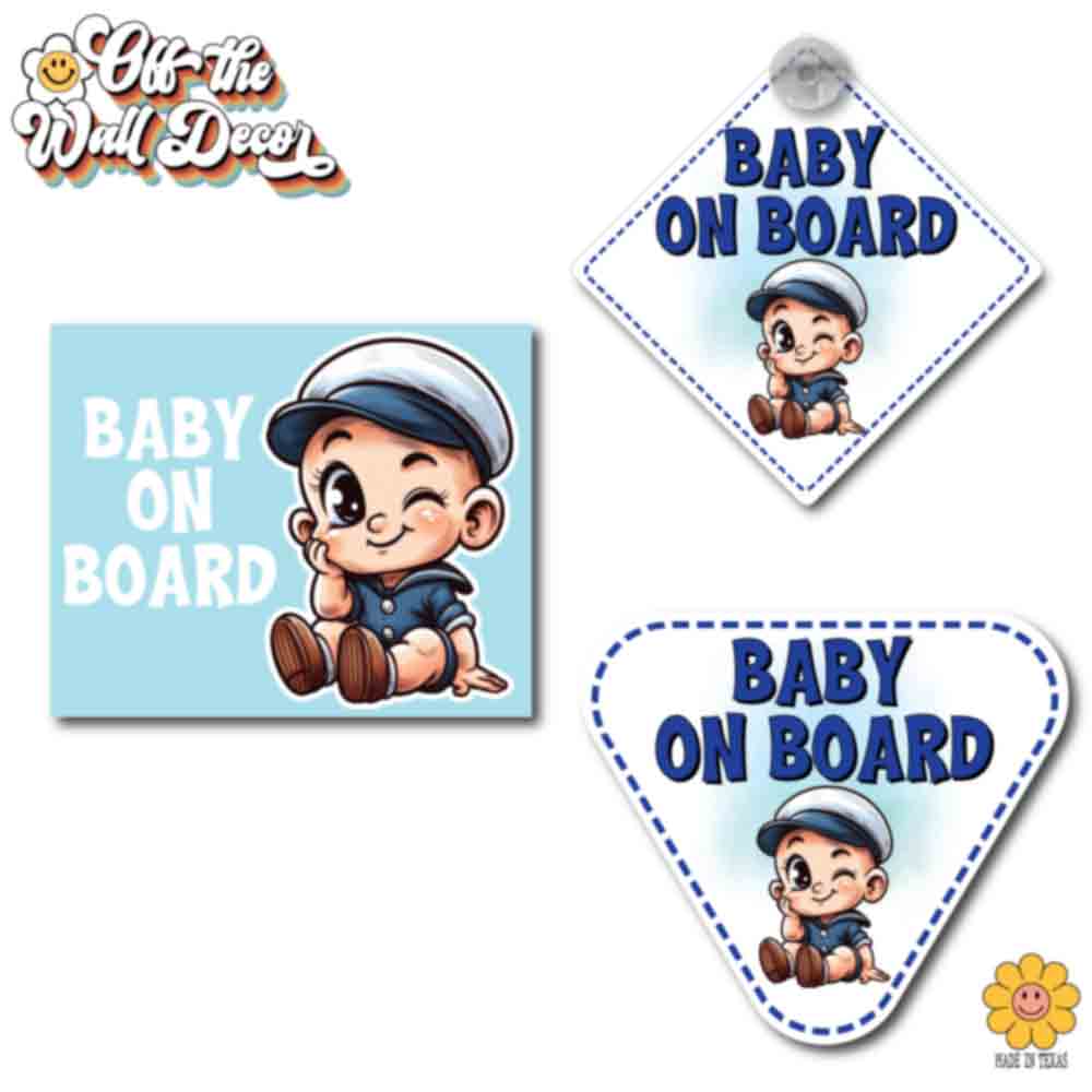 Baby Popeye | Baby on Board | Suction Cup Sign, Magnet OR Vinyl Decal Sticker