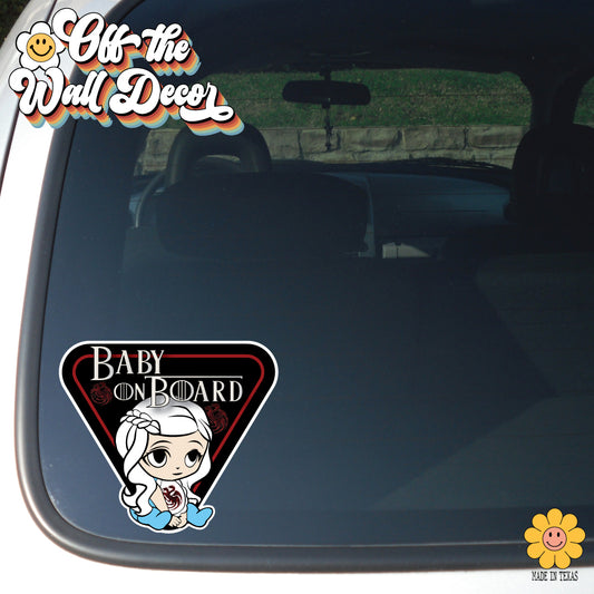 Baby Daenerys | Baby on Board | Suction Cup Sign, Magnet OR Vinyl Decal Sticker