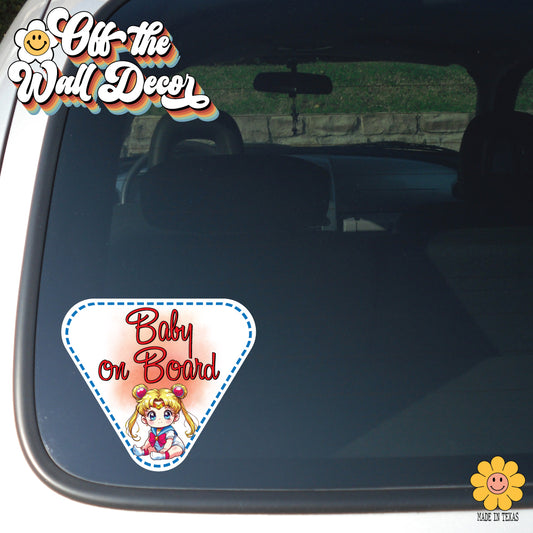 Sailor Moon | Baby on Board | Suction Cup Sign, Magnet OR Vinyl Decal Sticker