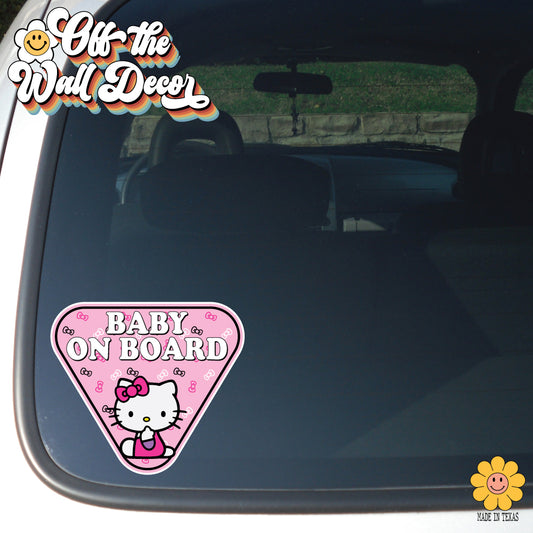Hello Kitty | Baby on Board | Suction Cup Sign, Magnet OR Vinyl Decal Sticker