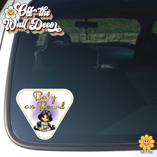 Baby Princess Jasmine | Baby on Board | Suction Cup Sign, Magnet OR Vinyl Decal Sticker