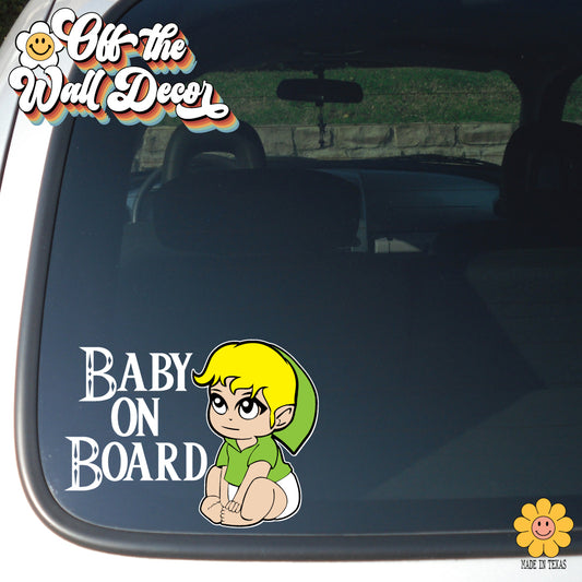 Link | Baby on Board | Suction Cup Sign, Magnet OR Vinyl Decal Sticker