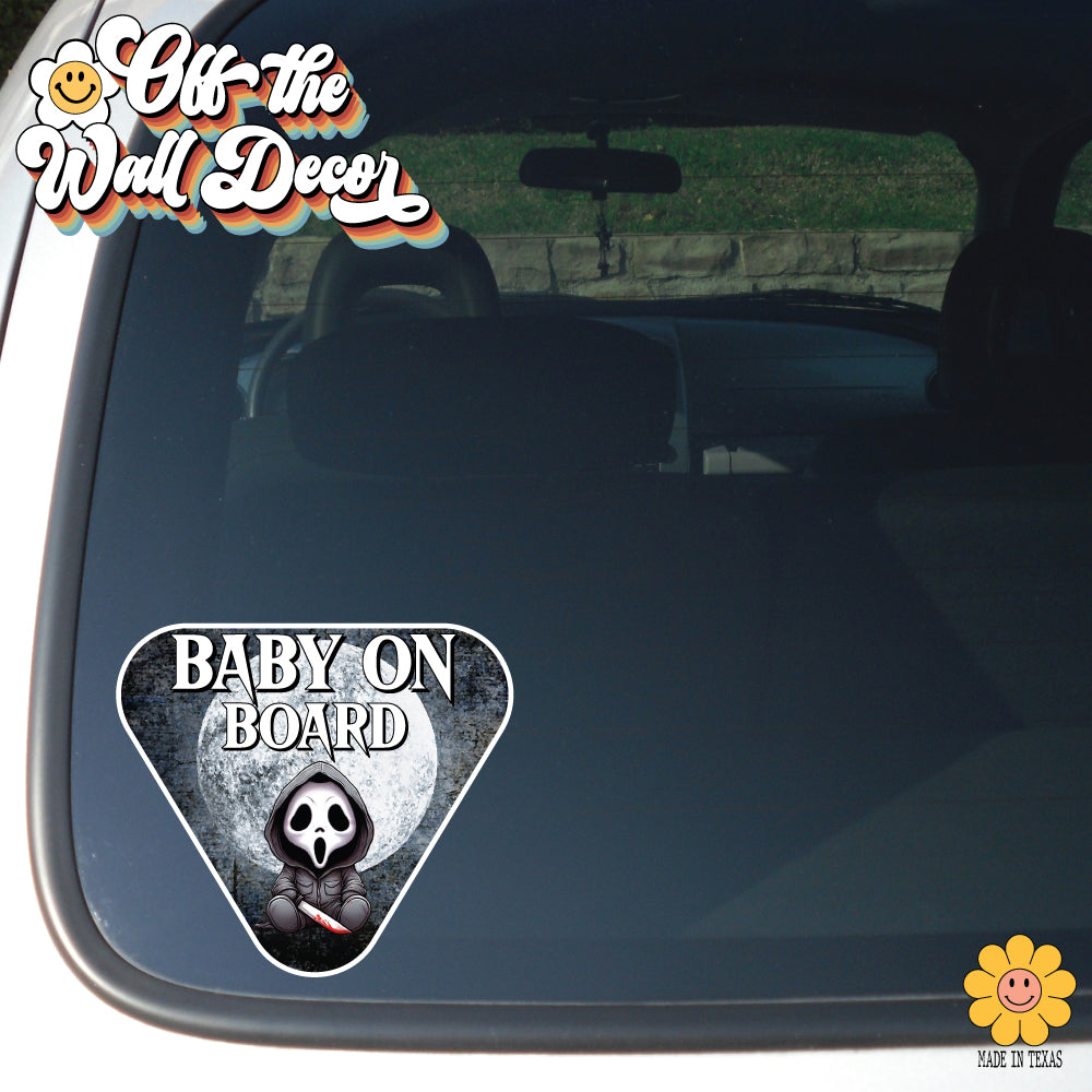 Baby Cloaked Horror | Baby on Board | Suction Cup Sign, Magnet OR Vinyl Decal Sticker