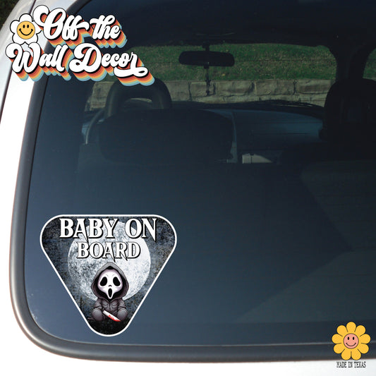 Baby Cloaked Horror | Baby on Board | Suction Cup Sign, Magnet OR Vinyl Decal Sticker