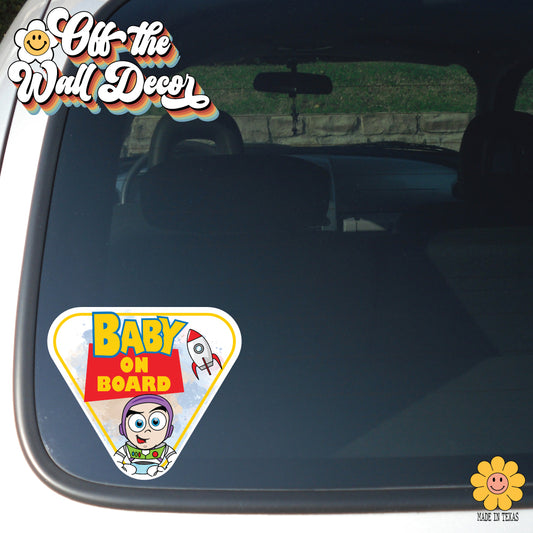 Baby Buzz Toy | Baby on Board | Suction Cup Sign, Magnet OR Vinyl Decal Sticker