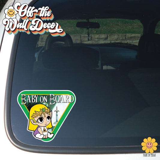 Baby Zelda | Baby on Board | Suction Cup Sign, Magnet OR Vinyl Decal Sticker