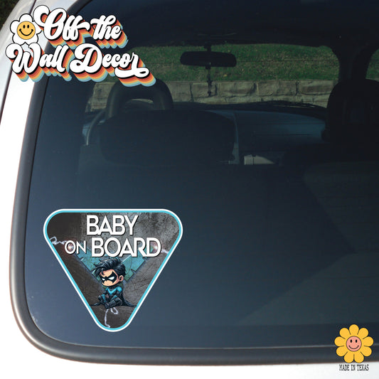 Little Nightwing | Baby on Board | Suction Cup Sign, Magnet OR Vinyl Decal Sticker