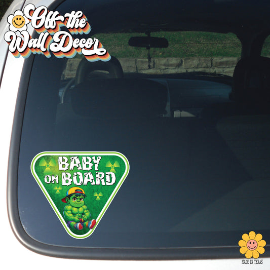 Baby Hulk | Baby on Board | Suction Cup Sign, Magnet OR Vinyl Decal Sticker