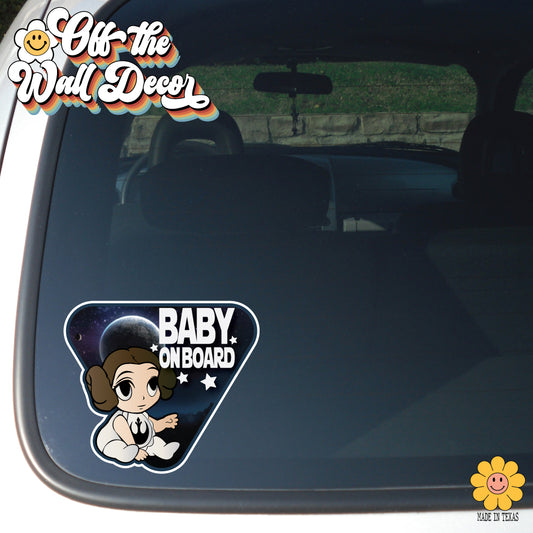 Baby Princess Leia | Baby on Board | Suction Cup Sign, Magnet OR Vinyl Decal Sticker