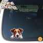 Peeking Jack Russell | Car/Truck Sticker, Automotive Decals, Car Bling Stickers and Decals, Pet Cat Dog Decal for Window