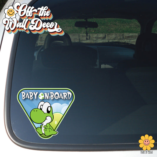 Baby Yoshi | Baby on Board | Suction Cup Sign, Magnet OR Vinyl Decal Sticker