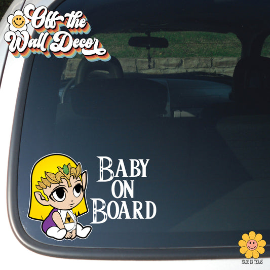 Baby Zelda | Baby on Board | Suction Cup Sign, Magnet OR Vinyl Decal Sticker