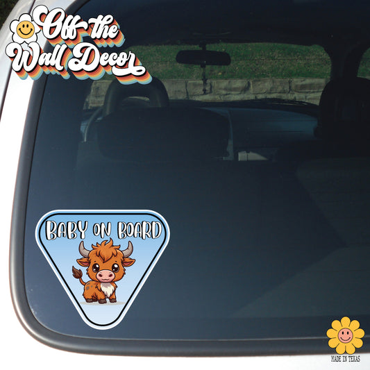 Baby Highland Cow | Baby on Board | Suction Cup Sign, Magnet OR Vinyl Decal Sticker
