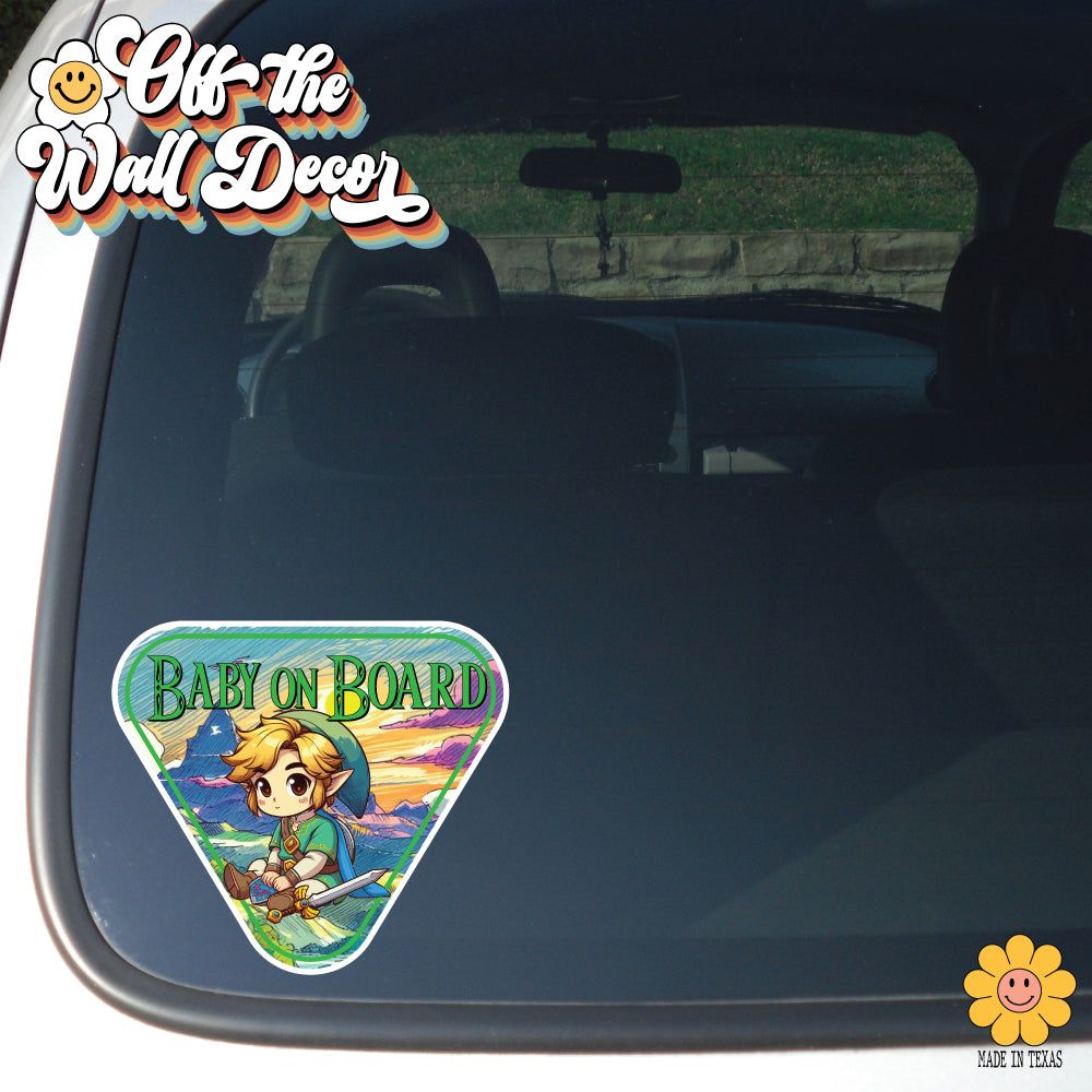 Link | Baby on Board | Suction Cup Sign, Magnet OR Vinyl Decal Sticker