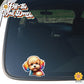 Peeking Poodle | Car/Truck Sticker, Automotive Decals, Car Bling Stickers and Decals, Pet Cat Dog Decal for Window