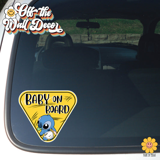 Baby Stitch | Baby on Board | Suction Cup Sign, Magnet OR Vinyl Decal Sticker