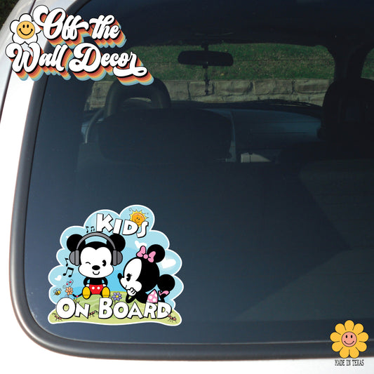 Mickey & Minnie Cuties | Kids on Board | Suction Cup Sign, Magnet OR Vinyl Decal Sticker