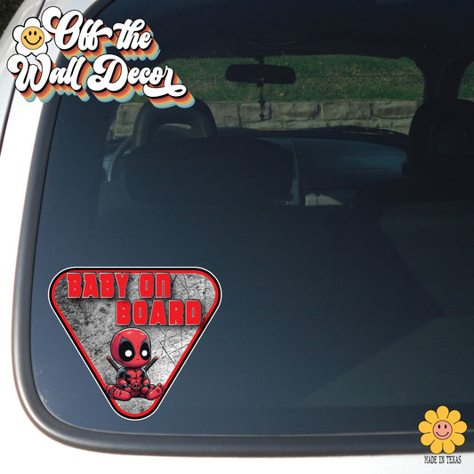 Baby DeadPool | Baby on Board | Suction Cup Sign, Magnet OR Vinyl Decal Sticker