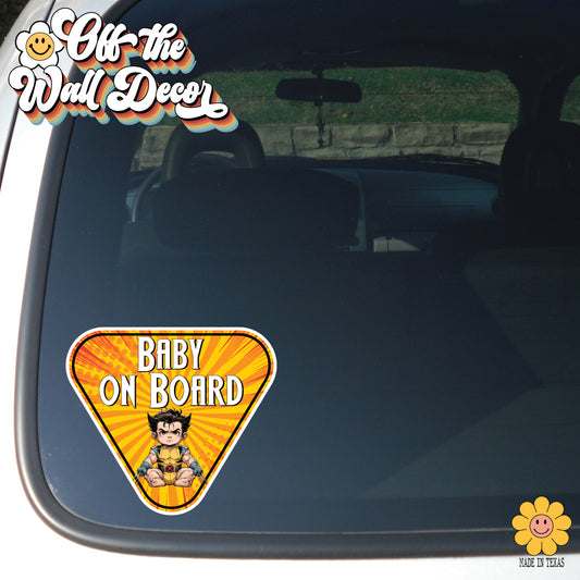 Little Wolverine | Baby on Board | Suction Cup Sign, Magnet OR Vinyl Decal Sticker