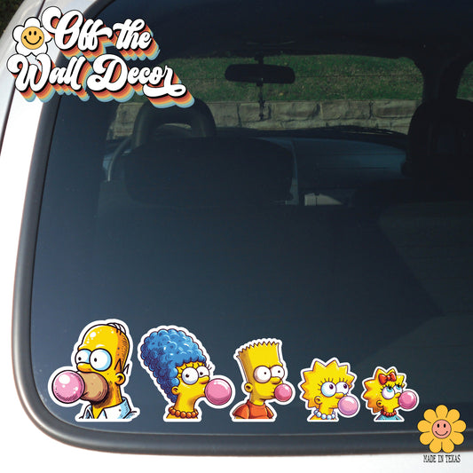 Simpsons Family | Car/Truck Sticker, Automotive Decals, Family Car Bling Stickers and Decals, for Window