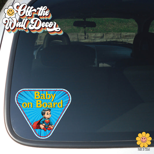 Little Hero Superbaby | Baby on Board | Suction Cup Sign, Magnet OR Vinyl Decal Sticker