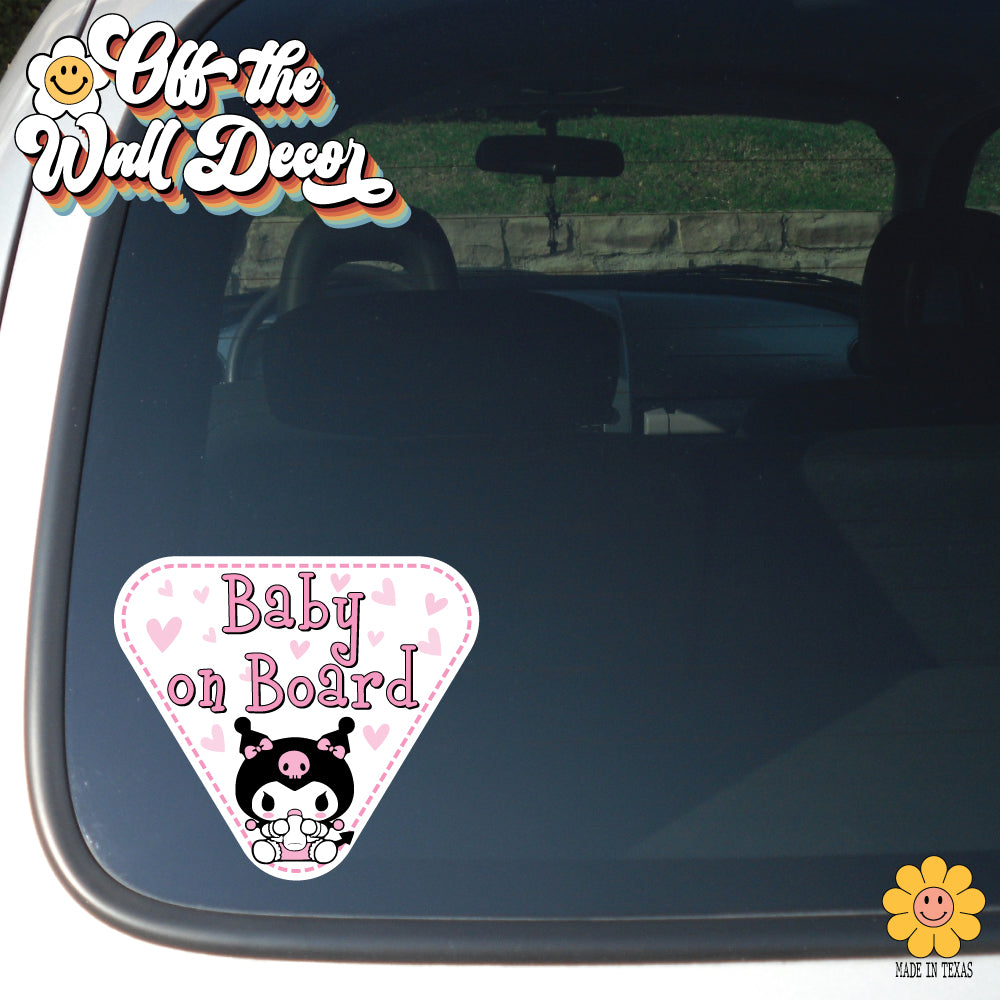 Baby Kuromi | Baby on Board | Suction Cup Sign, Magnet OR Vinyl Decal Sticker
