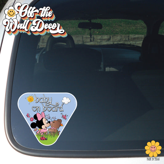 Baby Minnie & Teddy | Baby on Board | Suction Cup Sign, Magnet OR Vinyl Decal Sticker