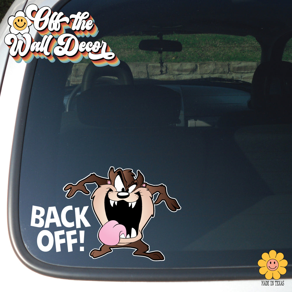 Back Off! | TAZ | Suction Cup Sign, Magnet OR Vinyl Decal Sticker