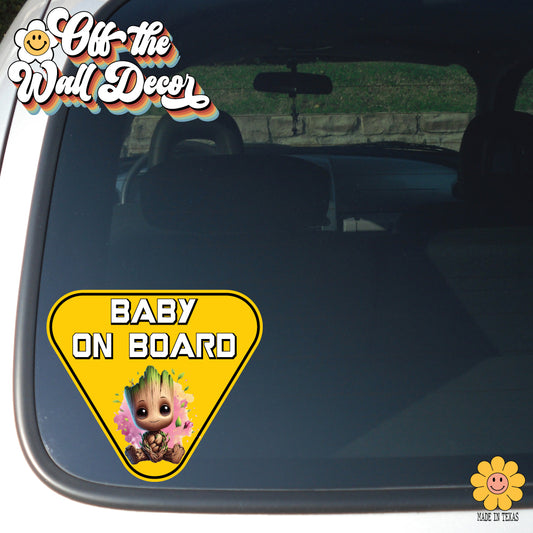 Baby Groot | Baby on Board | Suction Cup Sign, Magnet OR Vinyl Decal Sticker