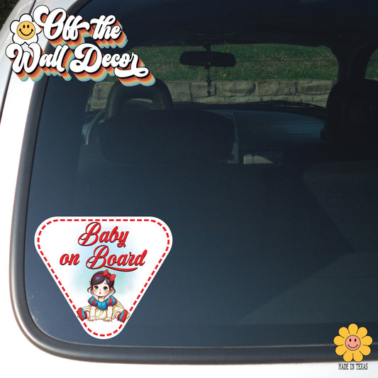 Baby Snow White | Baby on Board | Suction Cup Sign, Magnet OR Vinyl Decal Sticker