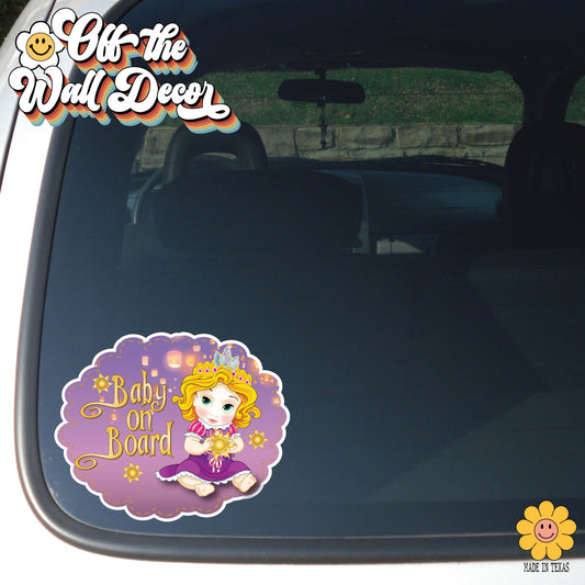 Baby Rapunzel | Baby on Board | Suction Cup Sign, Magnet OR Vinyl Decal Sticker