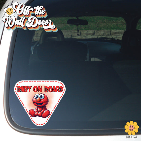 Baby Elmo | Baby on Board | Suction Cup Sign, Magnet OR Vinyl Decal Sticker