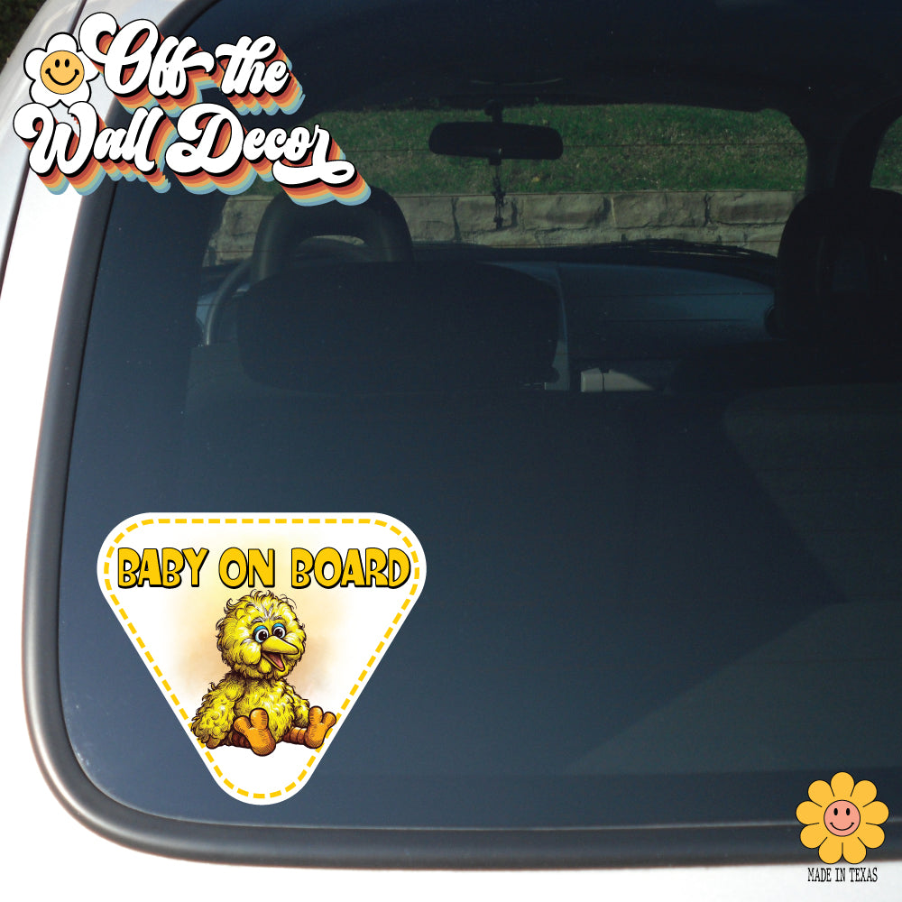 Baby Big Bird | Baby on Board | Suction Cup Sign, Magnet OR Vinyl Decal Sticker