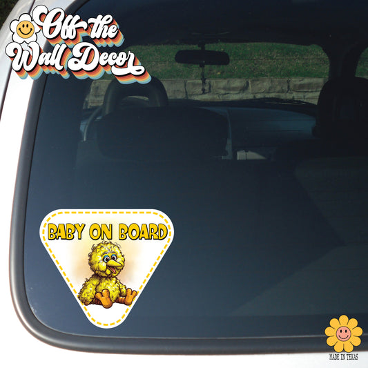 Baby Big Bird | Baby on Board | Suction Cup Sign, Magnet OR Vinyl Decal Sticker