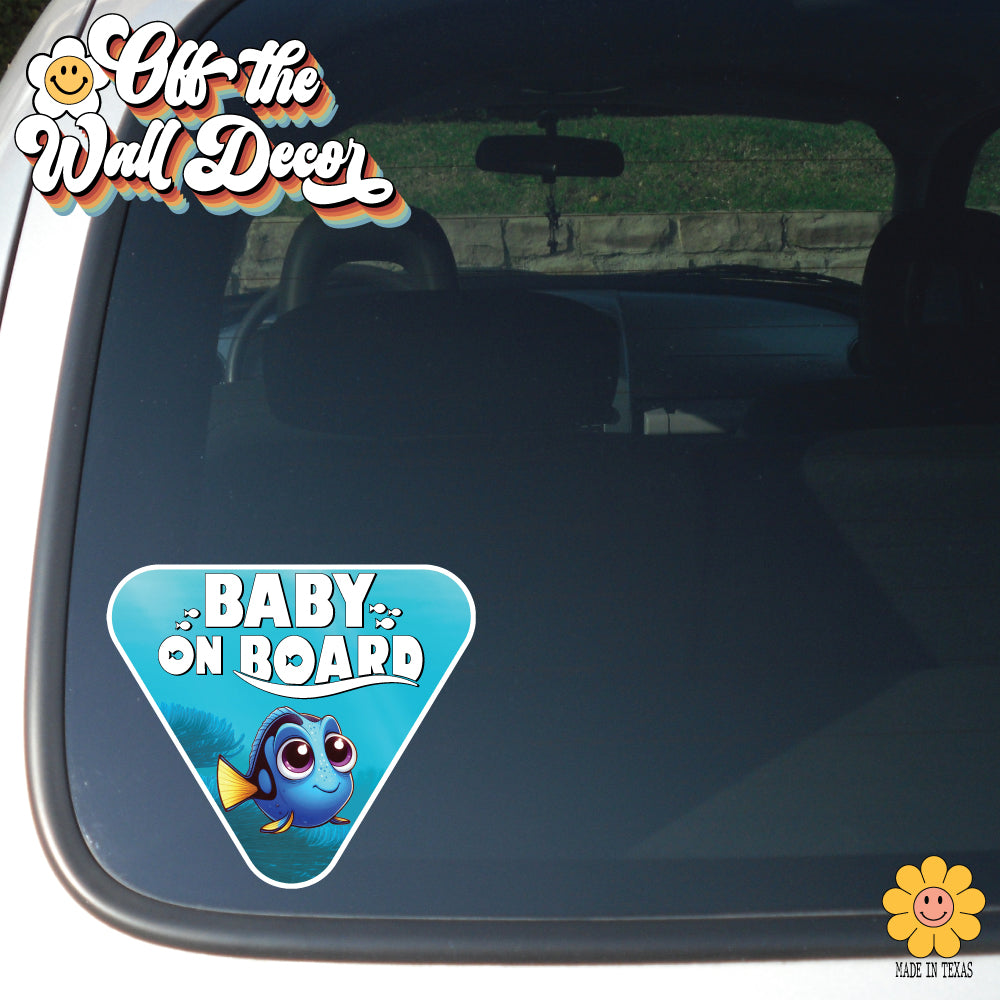 Baby Surgeon Fish Dory | Baby on Board | Suction Cup Sign, Magnet OR Vinyl Decal Sticker