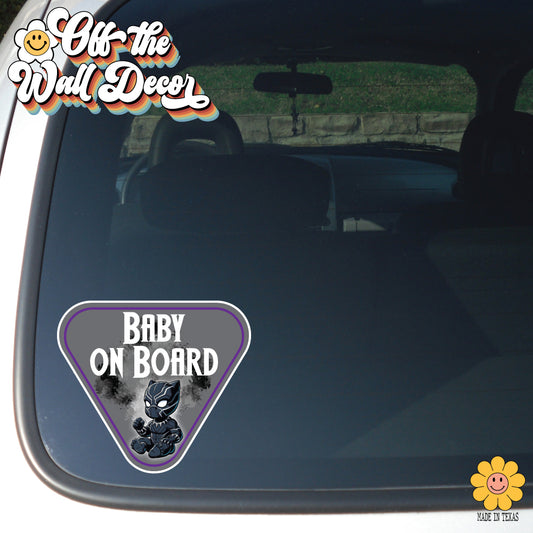 Little Black Panther | Baby on Board | Suction Cup Sign, Magnet OR Vinyl Decal Sticker
