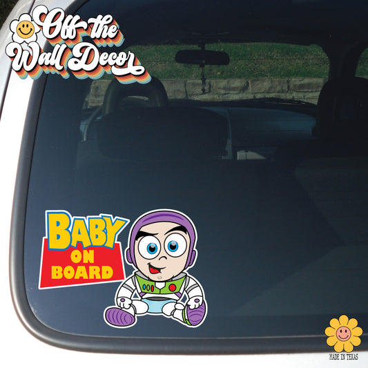 Baby Buzz Toy | Baby on Board | Suction Cup Sign, Magnet OR Vinyl Decal Sticker