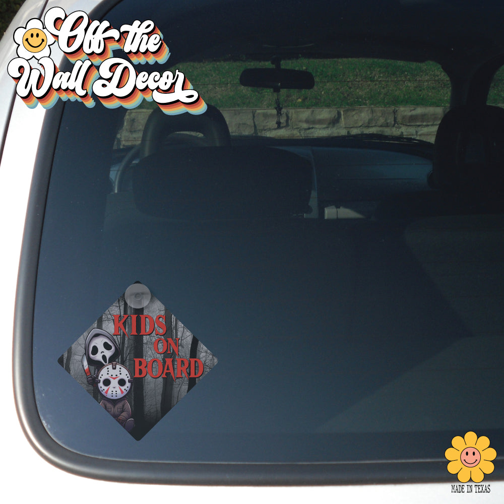 Baby Horror Characters | Kids on Board | Suction Cup Sign, Magnet OR Vinyl Decal Sticker
