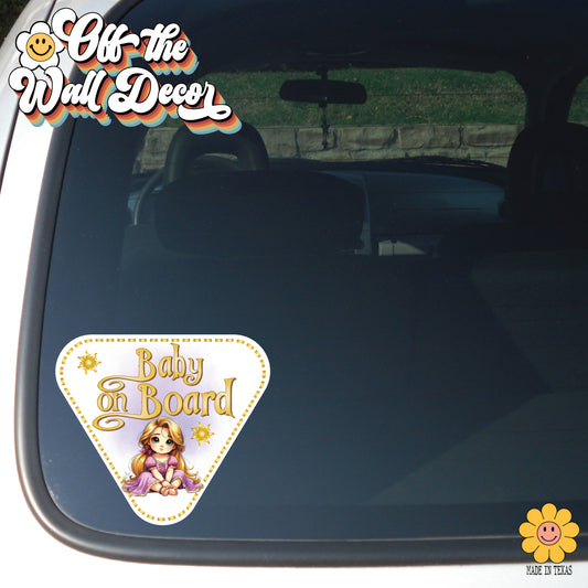 Baby Rapunzel | Baby on Board | Suction Cup Sign, Magnet OR Vinyl Decal Sticker