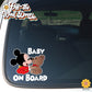 Baby Mickey with Teddy | Baby on Board | Suction Cup Sign, Magnet OR Vinyl Decal Sticker