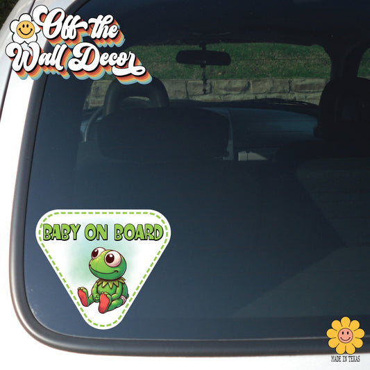 Baby Kermit | Baby on Board | Suction Cup Sign, Magnet OR Vinyl Decal Sticker