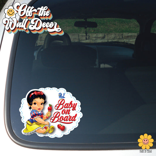 Baby Snow White | Baby on Board | Suction Cup Sign, Magnet OR Vinyl Decal Sticker