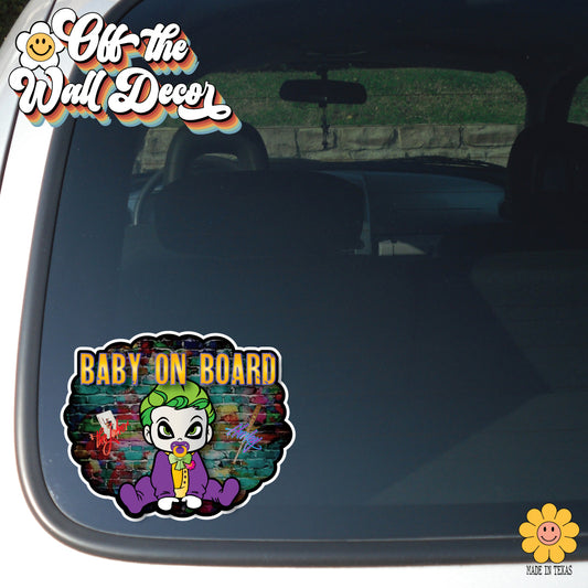 Baby Joker | Baby on Board | Suction Cup Sign, Magnet OR Vinyl Decal Sticker
