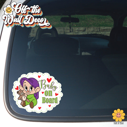 Baby Dopey | Baby on Board | Suction Cup Sign, Magnet OR Vinyl Decal Sticker