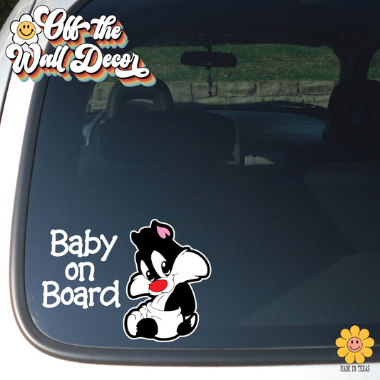 Sylvester Kitty | Baby on Board | Vinyl Decal Sticker