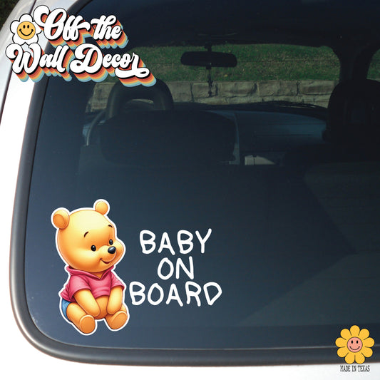 Baby Pooh Bear | Baby on Board | Vinyl Decal Sticker
