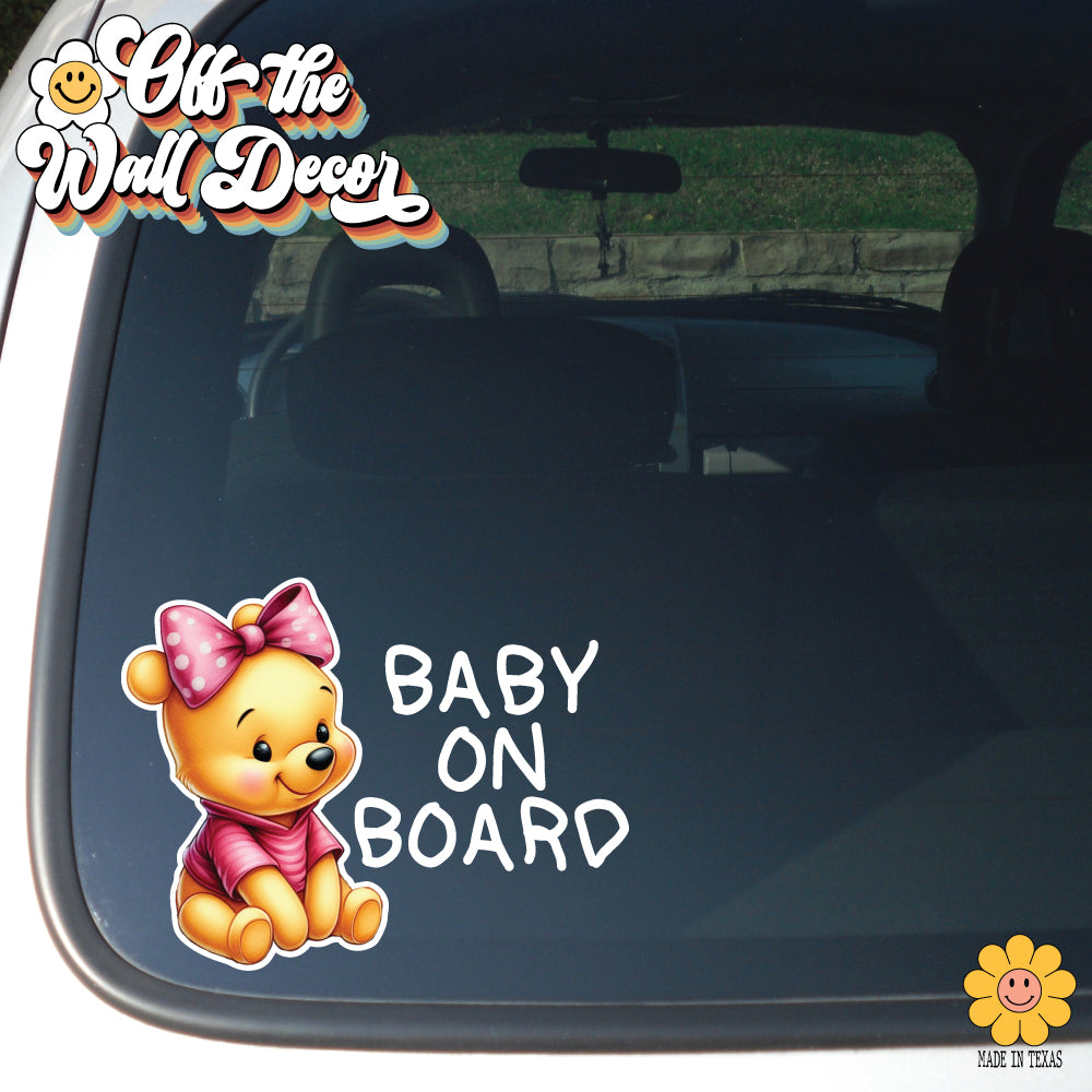 Baby Pooh Bear | Baby on Board | Vinyl Decal Sticker