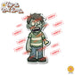 Colorful Zombie Family Stick Figure Vinyl Car Decal Sticker