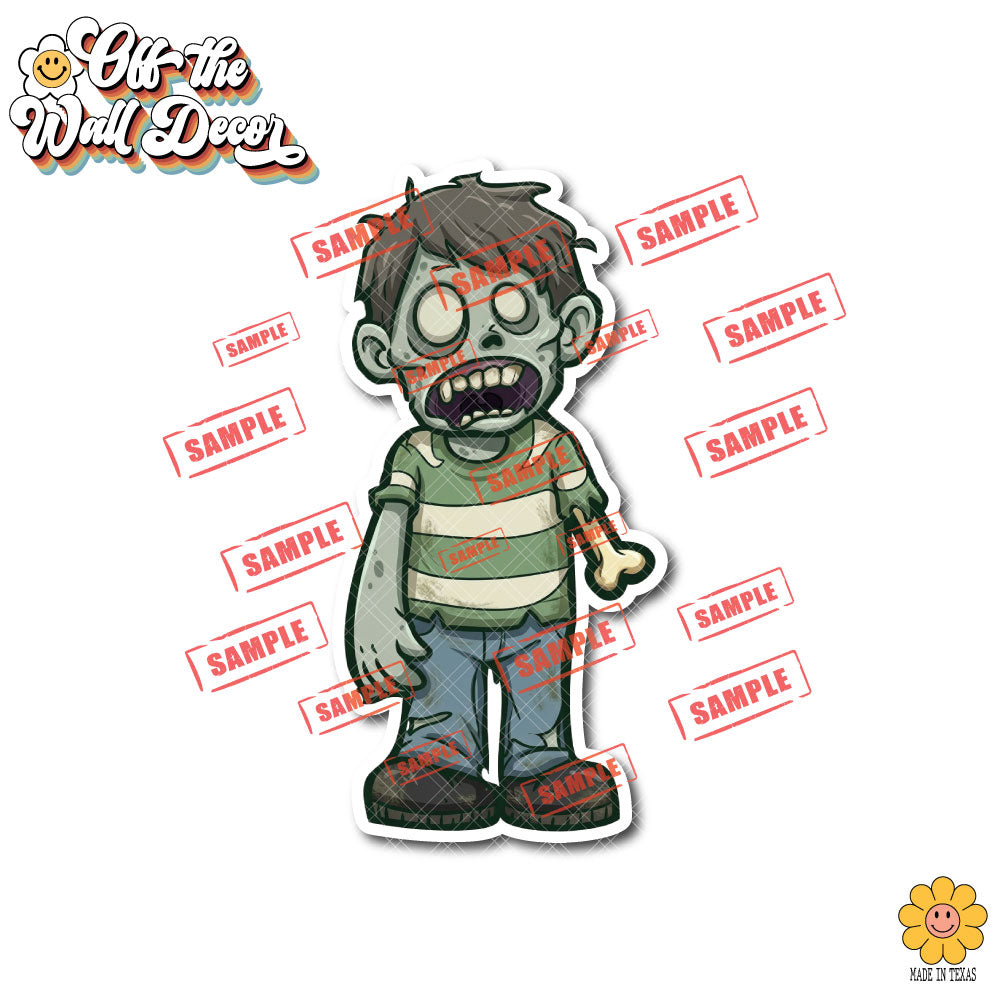 Colorful Zombie Family Stick Figure Vinyl Car Decal Sticker
